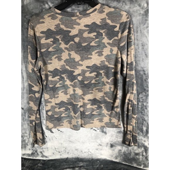 Tresics Top Camouflage Shirt Woman’s V-neck Long Sleeve Tee Shirt Adult Large - Picture 5 of 15
